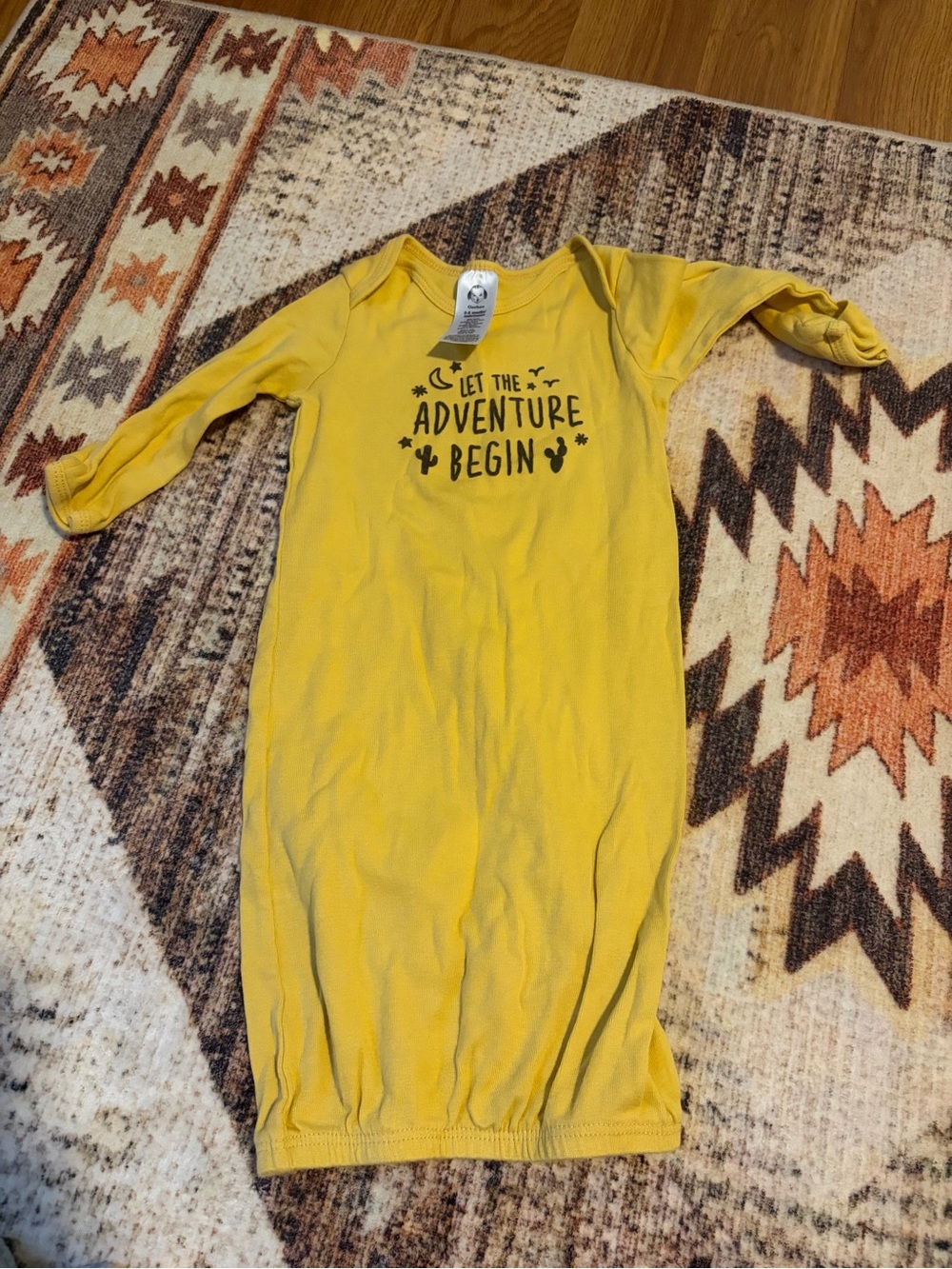 Gerber Yellow 'Let The Adventure Begin' Baby Gown